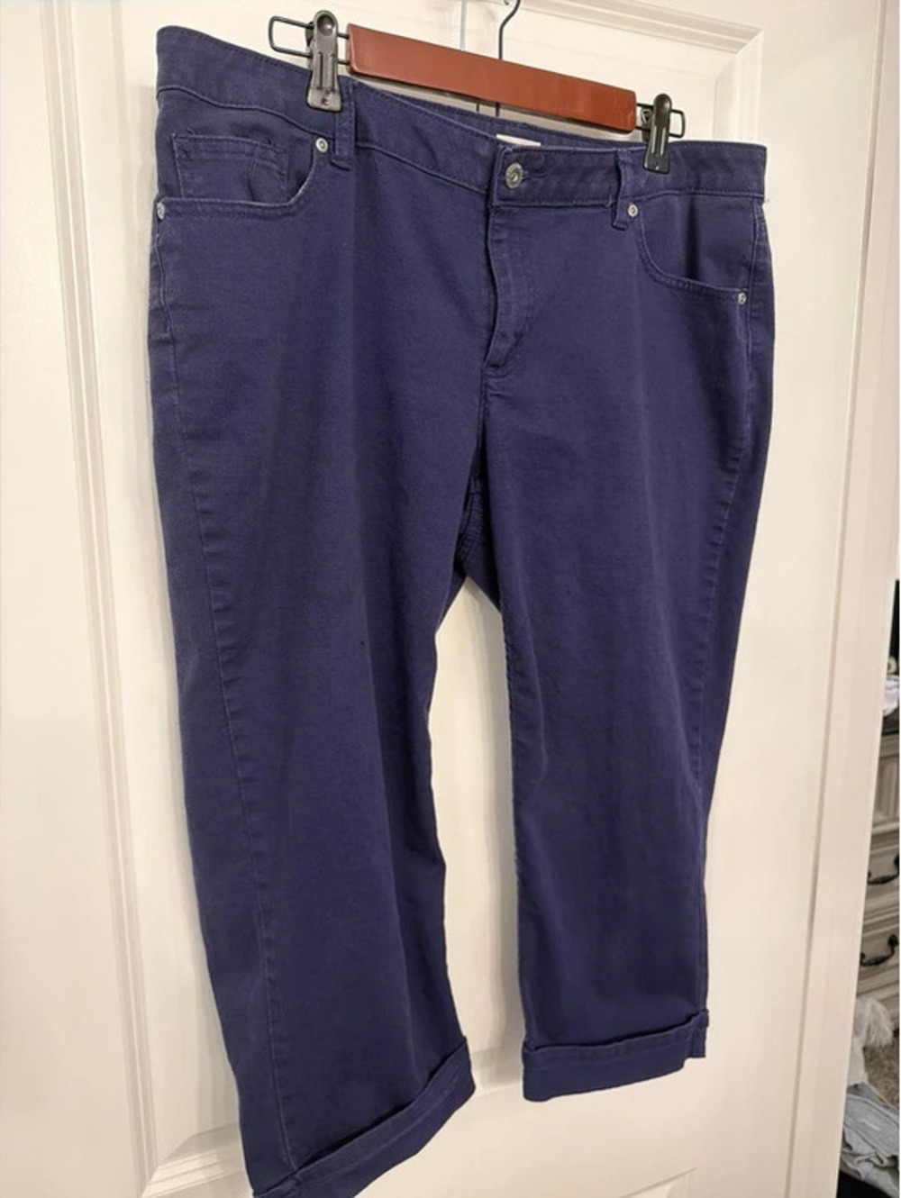 Liz Claiborne Women’s Size 16 Purple Blue Stretch Straight Leg Jeans Pants